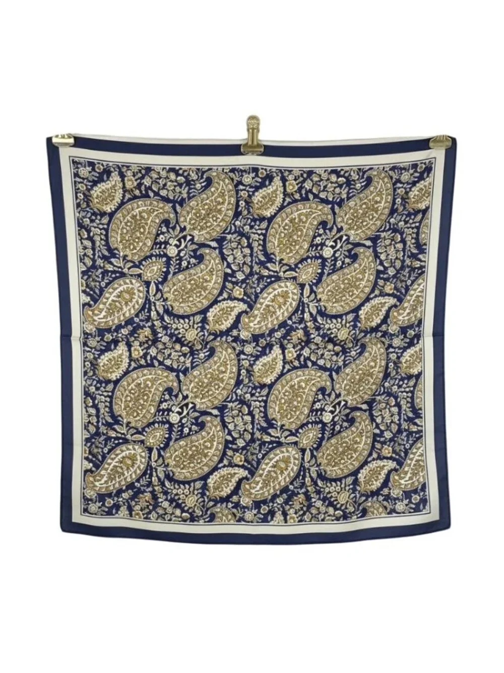⭐Elegant Bandana Square Scarf Silky Satin Blue Brown Floral Paisley Versatile